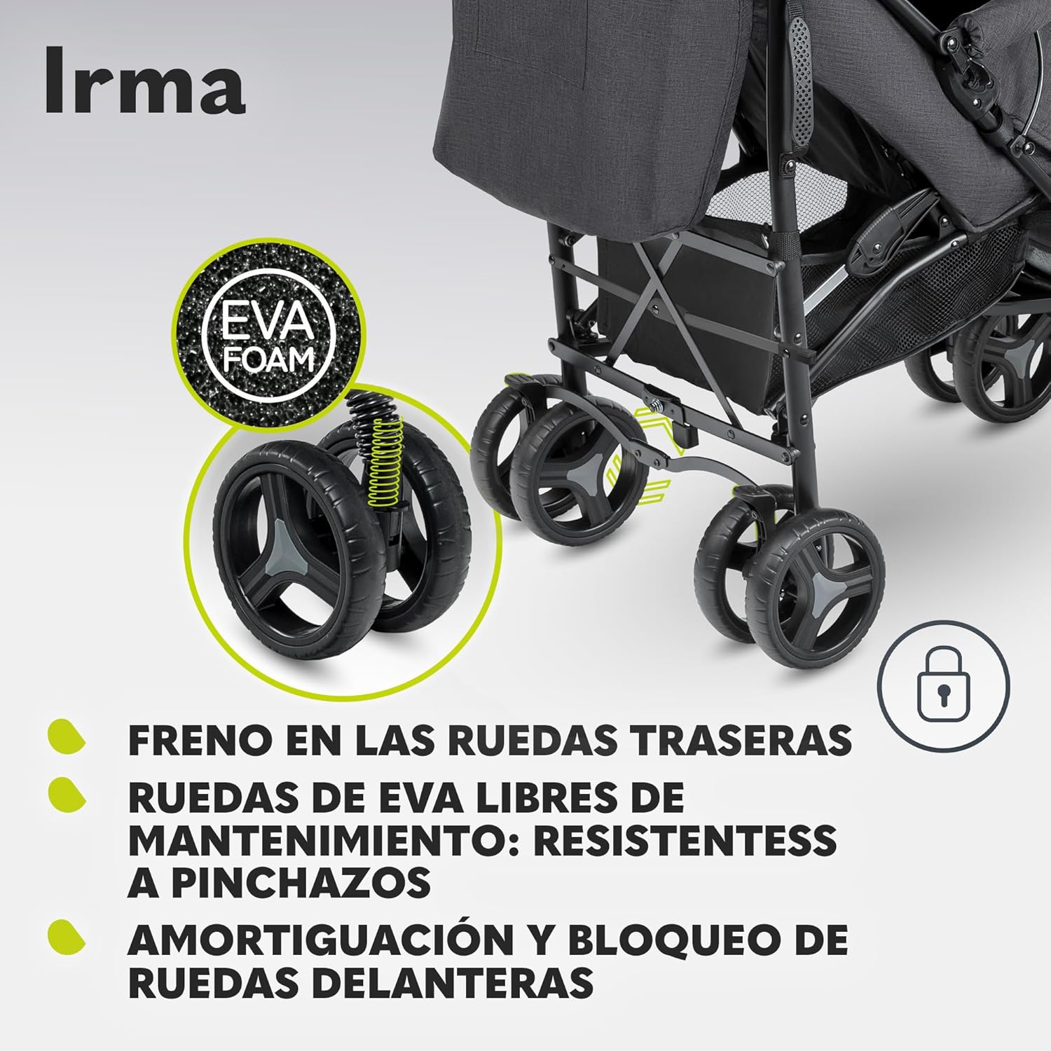 lionelo Cochecito de bebé Irma hasta 15 kg miniatura 6