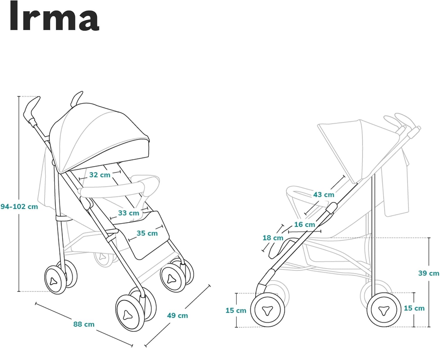 lionelo Cochecito de bebé Irma hasta 15 kg miniatura 9