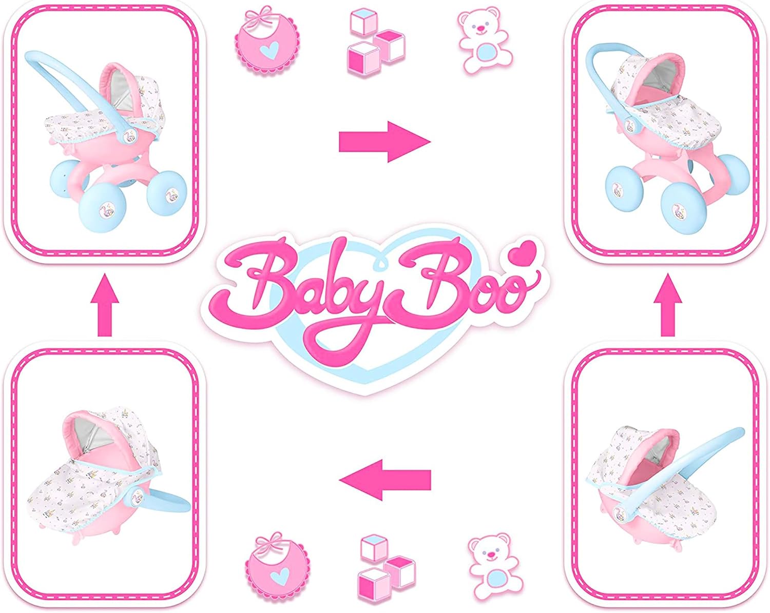 HTI Cochecito de bebé miniatura 8