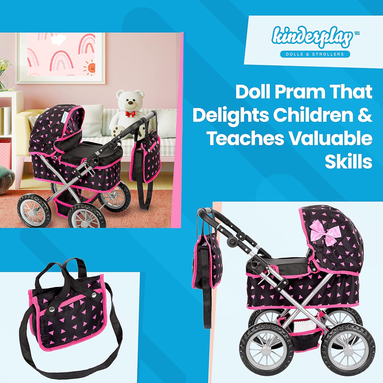 Kinderplay Cochecito de bebé Juguetes miniatura 9