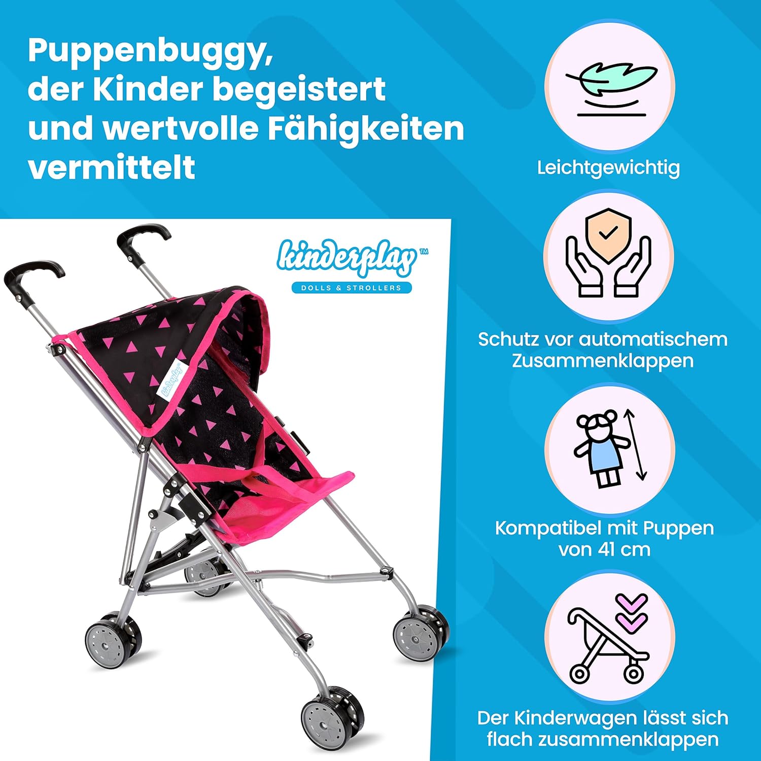 Kinderplay Cochecito de bebé Juguetes miniatura 3