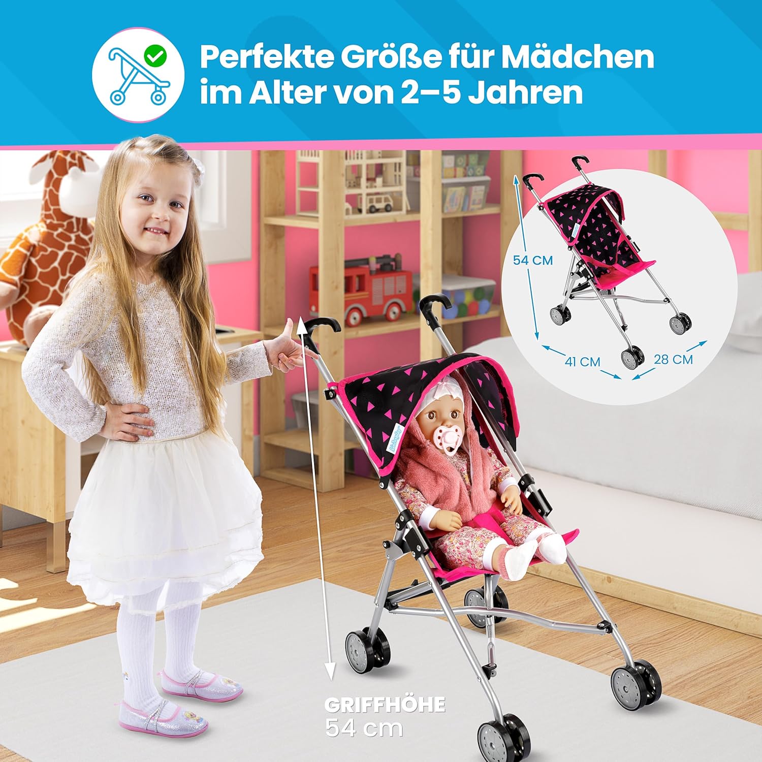 Kinderplay Cochecito de bebé Juguetes miniatura 4