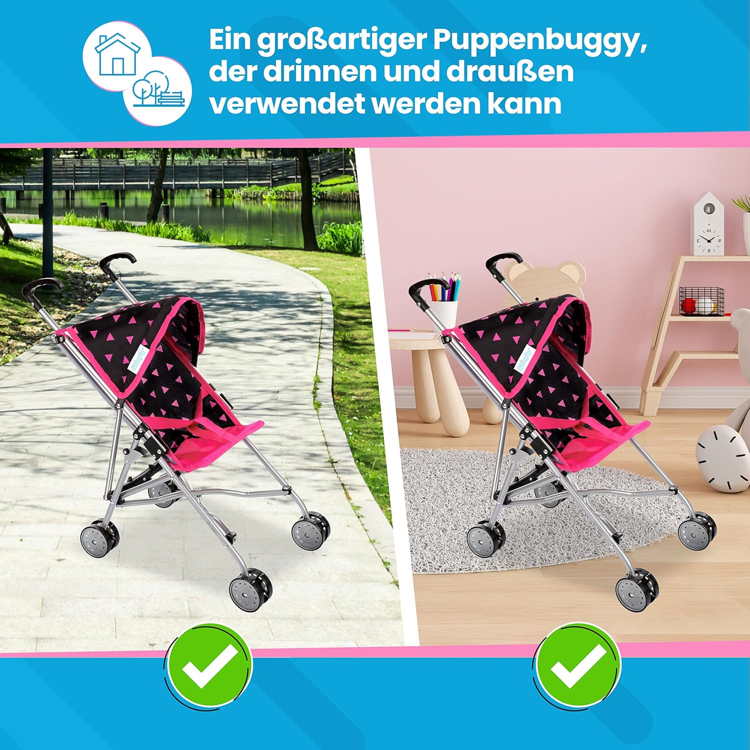 Kinderplay Cochecito de bebé Juguetes miniatura 8