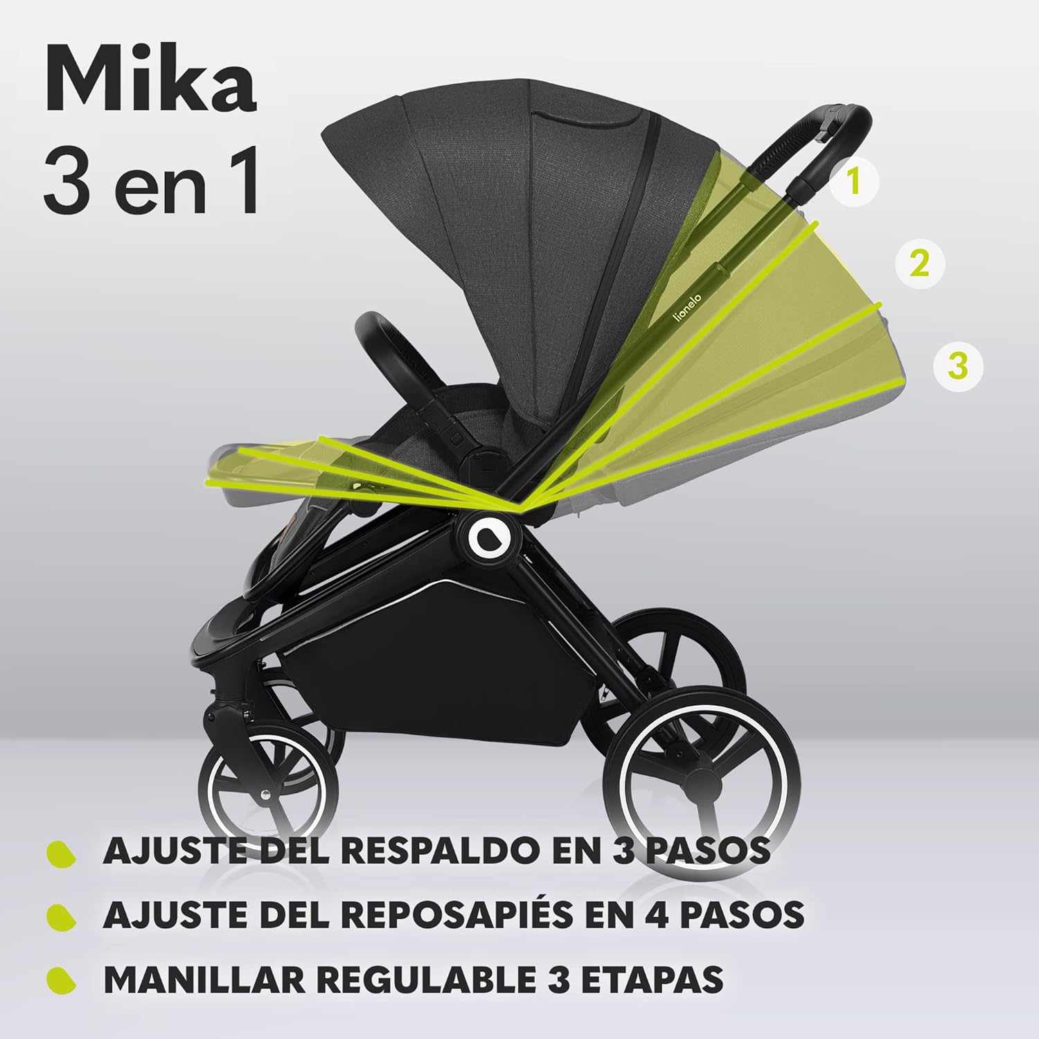 lionelo Cochecito de bebé Mika 3 piezas miniatura 5