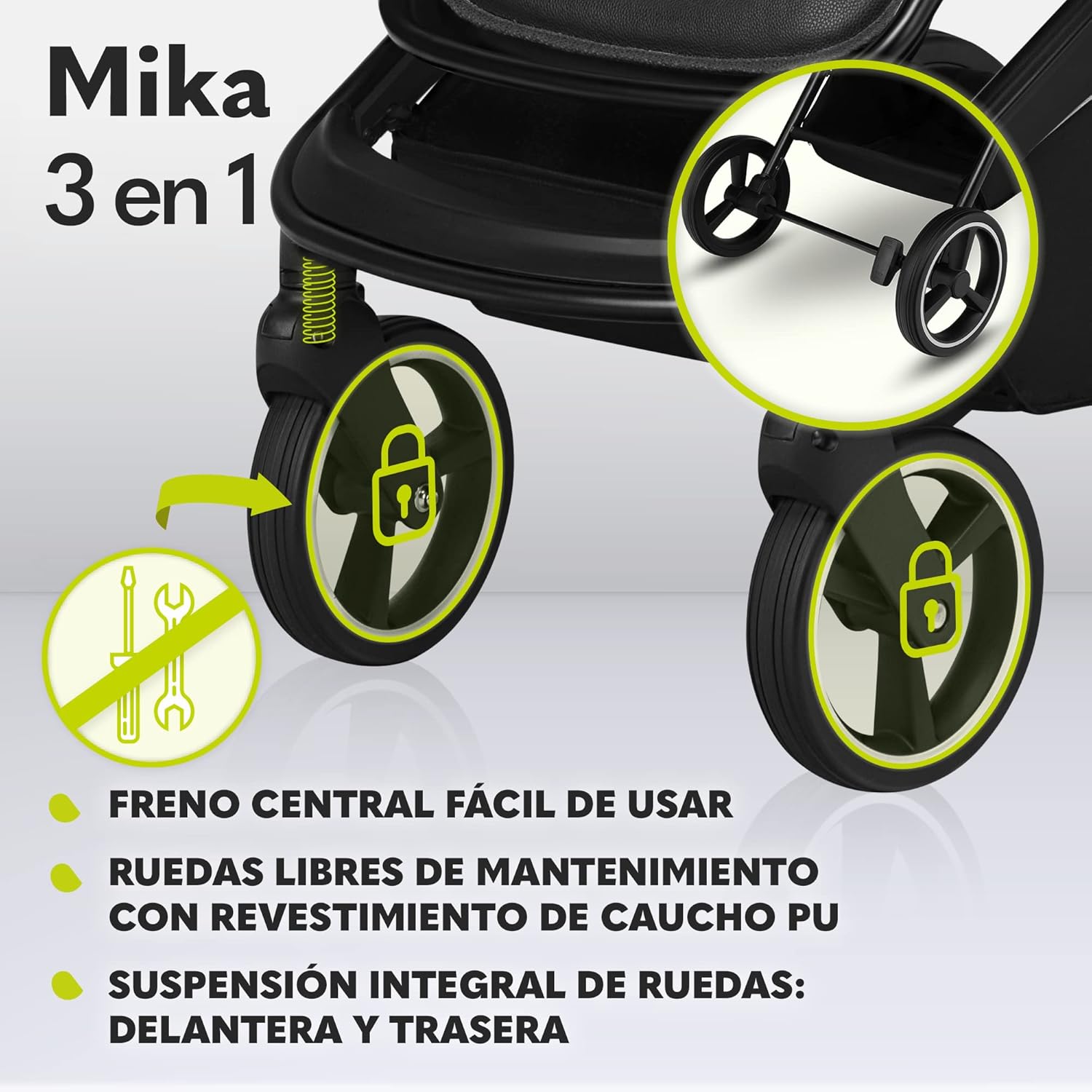 lionelo Cochecito de bebé Mika 3 piezas miniatura 6