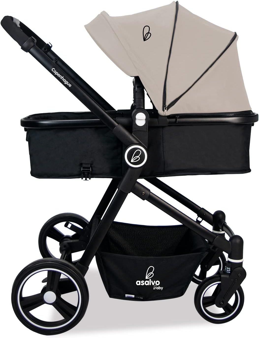 Asalvo Cochecito de bebé CONVERTIBLE COPENHAGUE BEIGE miniatura 3