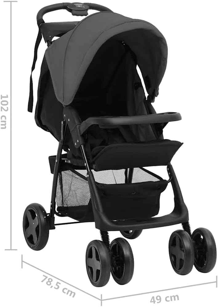 vidaXL Cochecito de bebé Bebés 2 en 1 Sillita Corredor Canasta miniatura 3