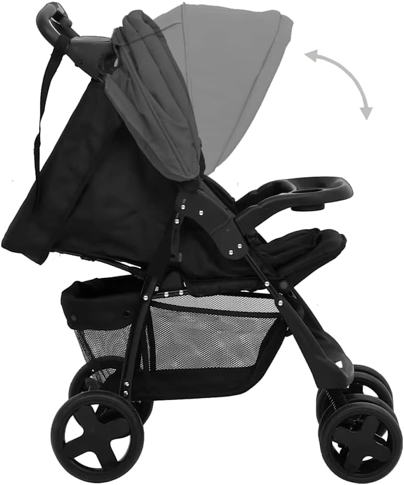 vidaXL Cochecito de bebé Bebés 2 en 1 Sillita Corredor Canasta miniatura 4