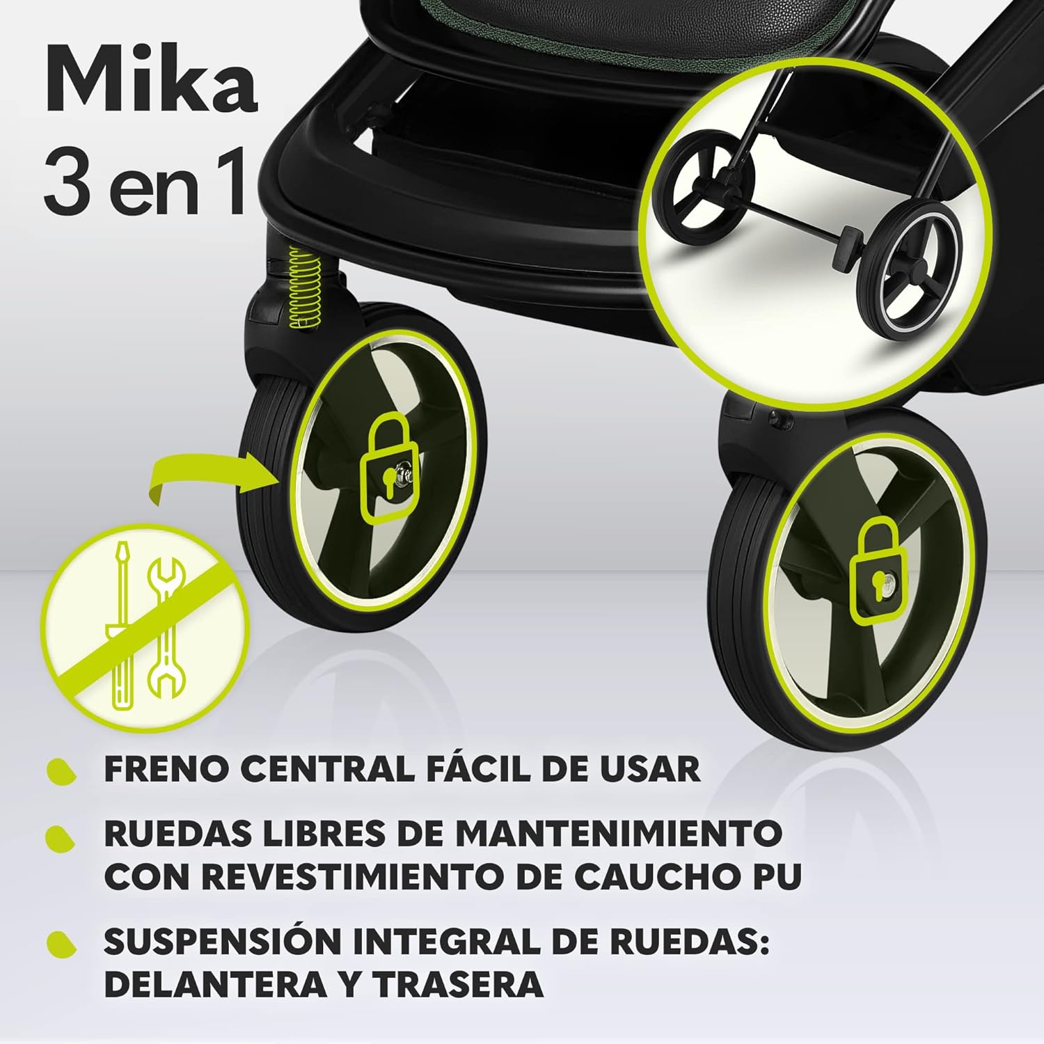 lionelo Cochecito de bebé Mika 3 piezas miniatura 7