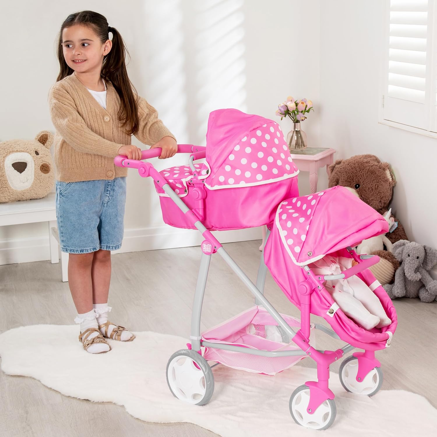 Dolly Tots Cochecito de bebé Doble miniatura 4