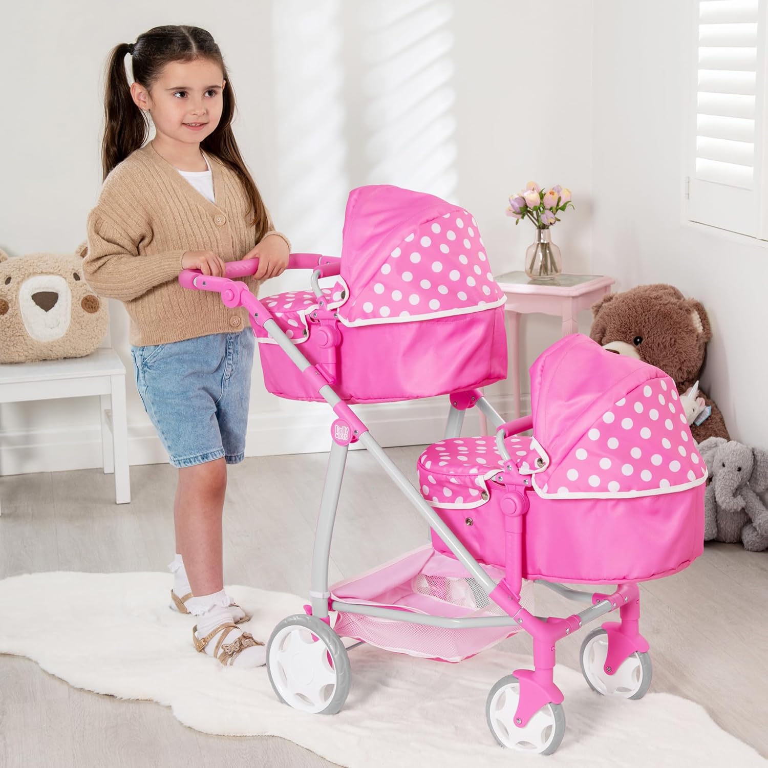 Dolly Tots Cochecito de bebé Doble miniatura 5