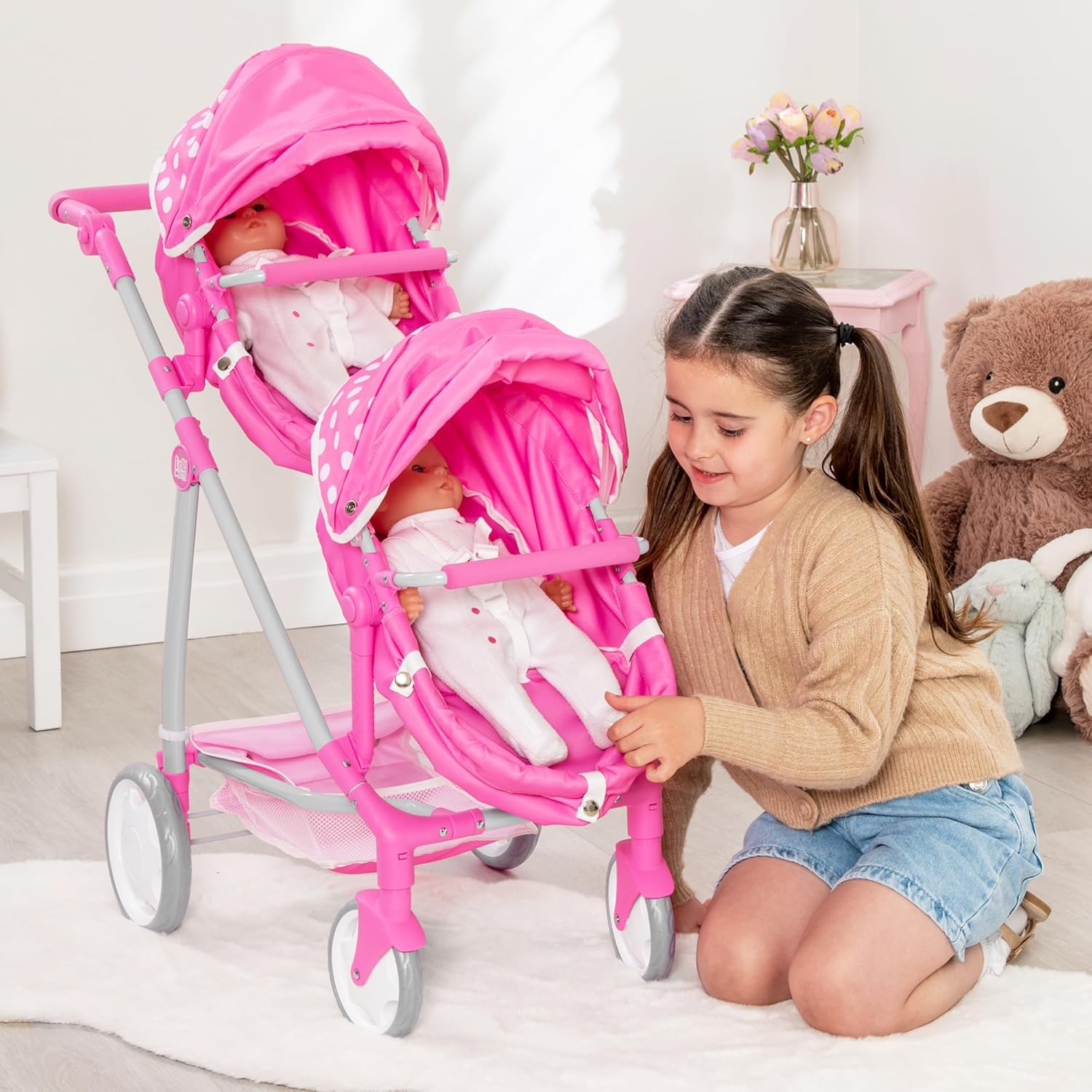 Dolly Tots Cochecito de bebé Doble miniatura 6