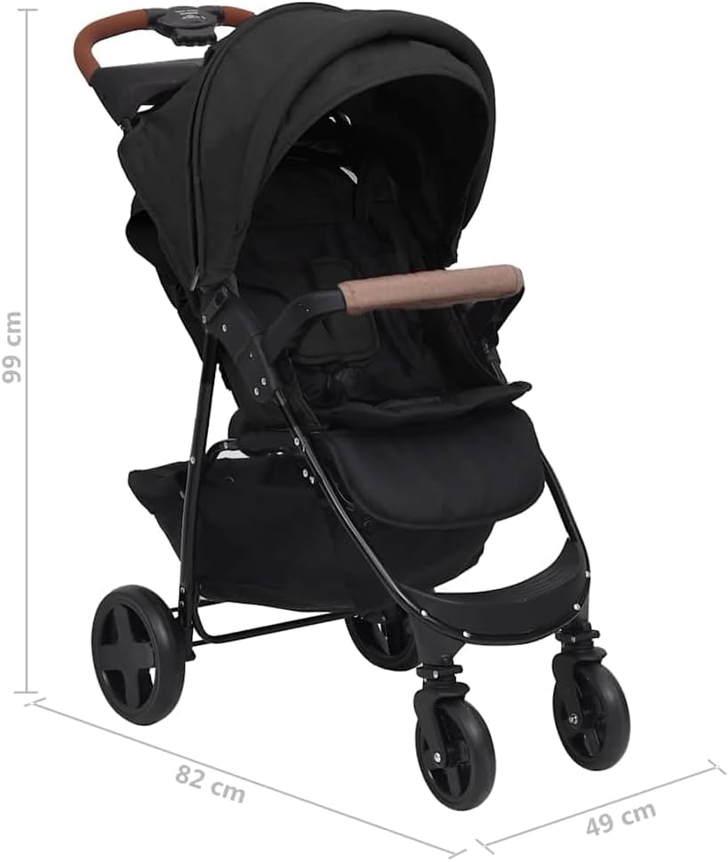 vidaXL Cochecito de bebé 2 en 1 Sillita Corredor Canasta Ajustable miniatura 3