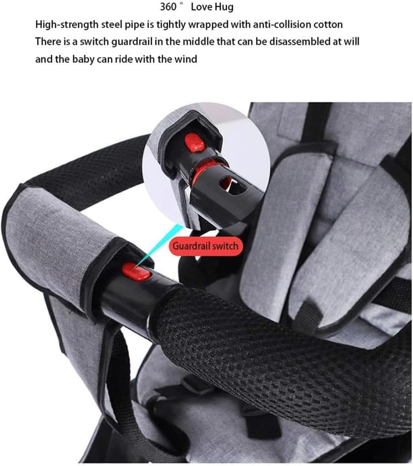 WAGLOS Cochecito de bebé gemelares Triciclo Gemelo Marco Acero miniatura 4