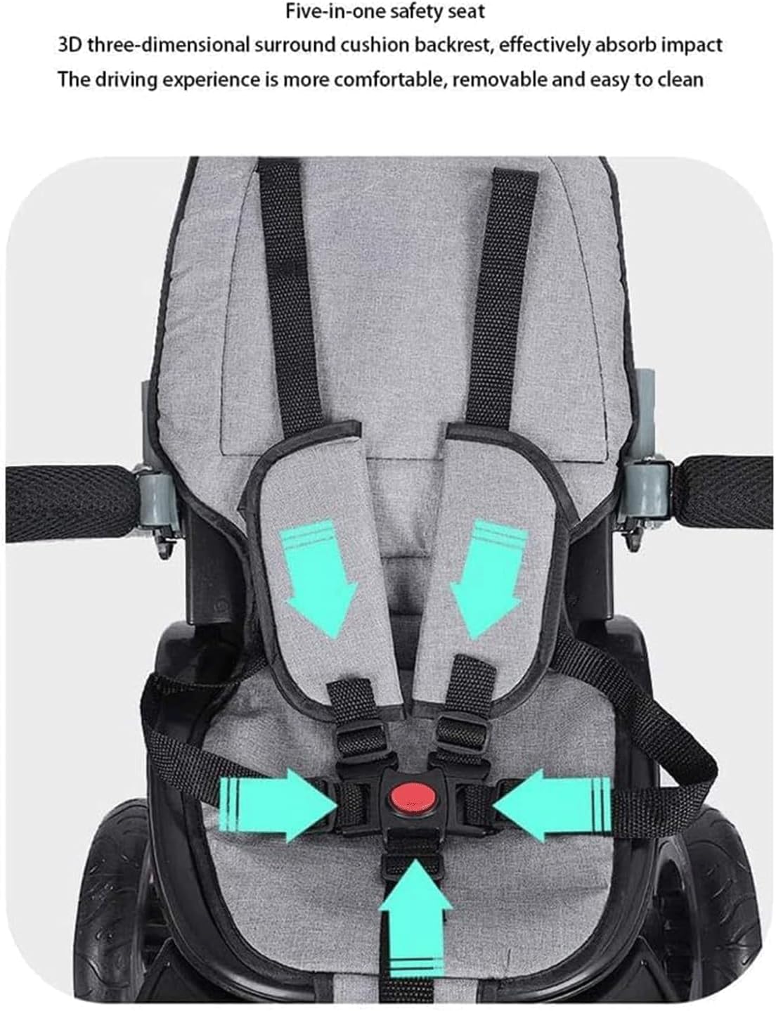 WAGLOS Cochecito de bebé gemelares Triciclo Gemelo Marco Acero miniatura 6