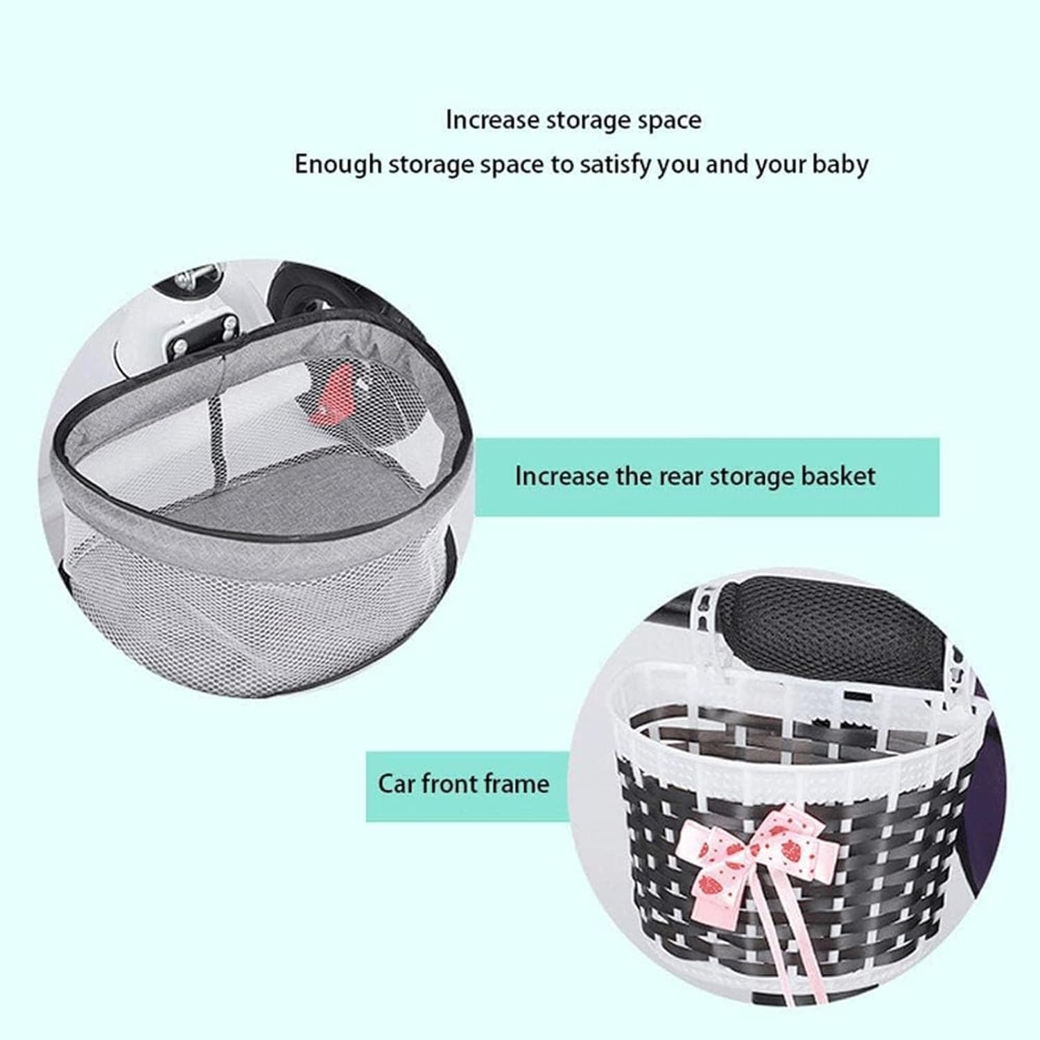 WAGLOS Cochecito de bebé gemelares Triciclo Gemelo Marco Acero miniatura 7