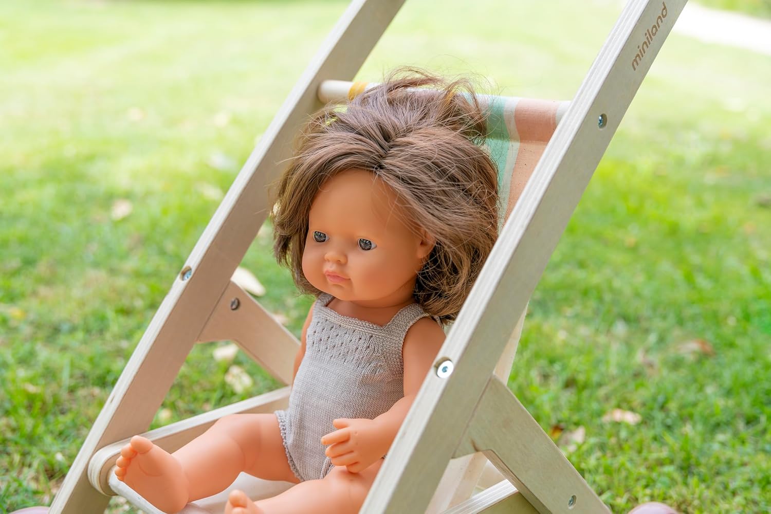 Miniland Cochecito de bebé Dolls muñecas. Fabricado Madera procedente miniatura 3