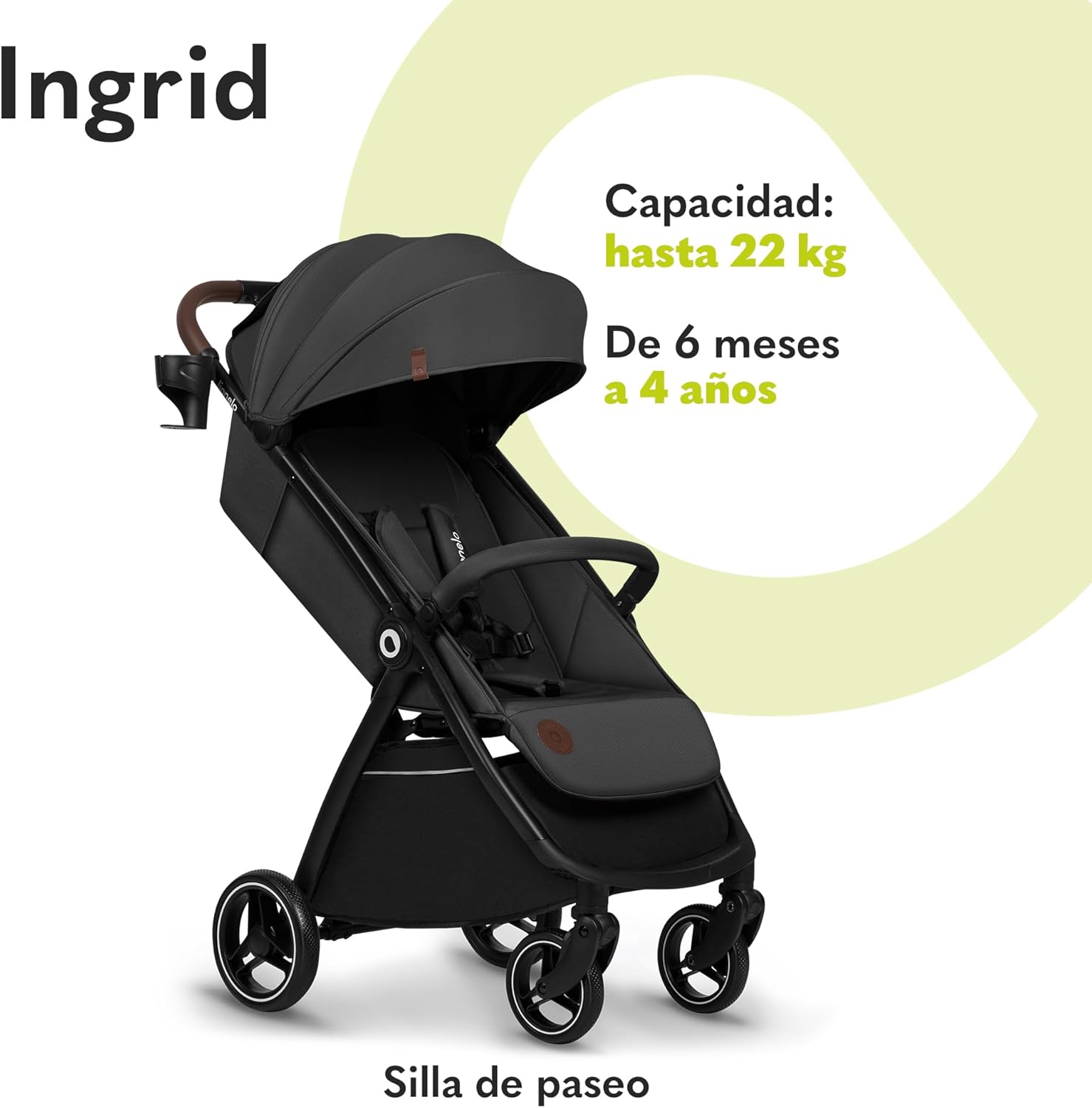 lionelo Cochecito de bebé INGRID hasta 22 kg 6 meses a 4 años Grandes miniatura 3