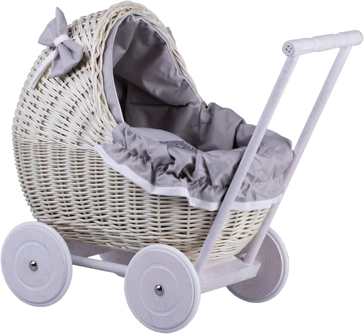 e-wicker24 Alles aus Weide Cochecito de bebé Juguete Mimbre Blanco