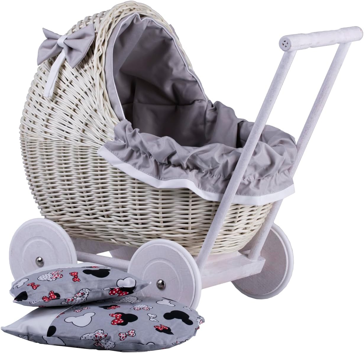 e-wicker24 Alles aus Weide Cochecito de bebé Juguete Mimbre Blanco miniatura 8