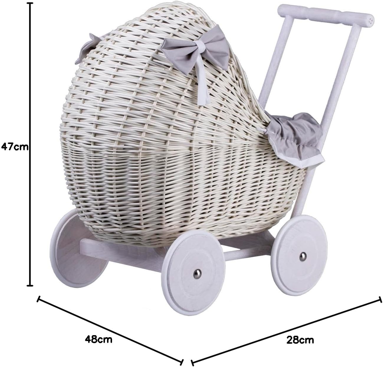e-wicker24 Alles aus Weide Cochecito de bebé Juguete Mimbre Blanco miniatura 9