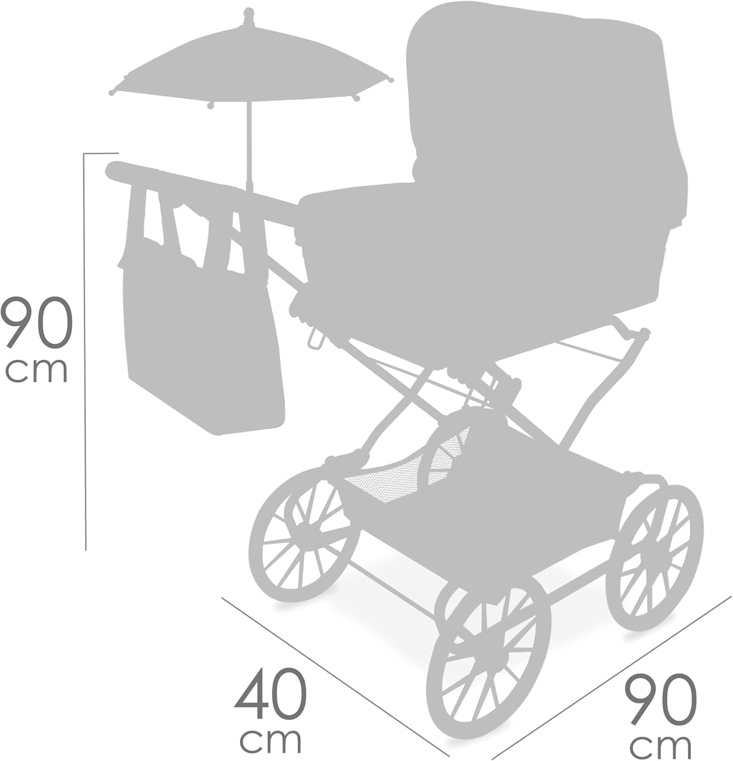 DE CUEVAS TOYS Cochecito de bebé Muñecas Decuevas Verona 55 cm miniatura 7