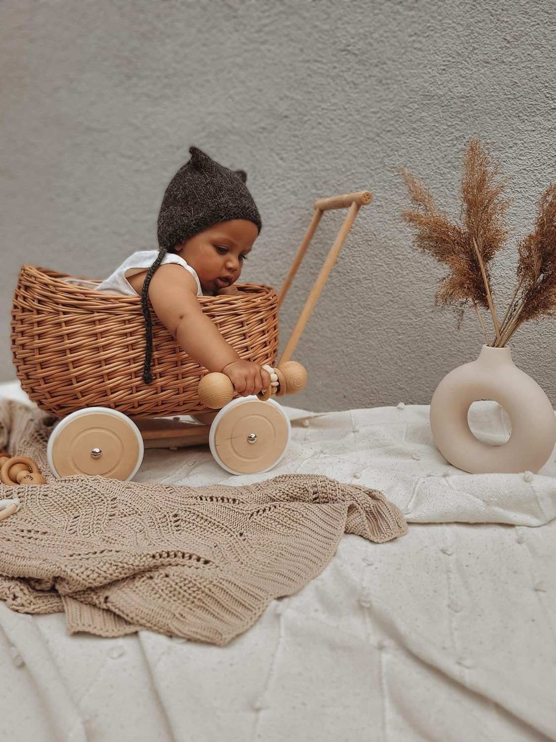 e-wicker24 Alles aus Weide Cochecito de bebé mimbre colgante cesta miniatura 7