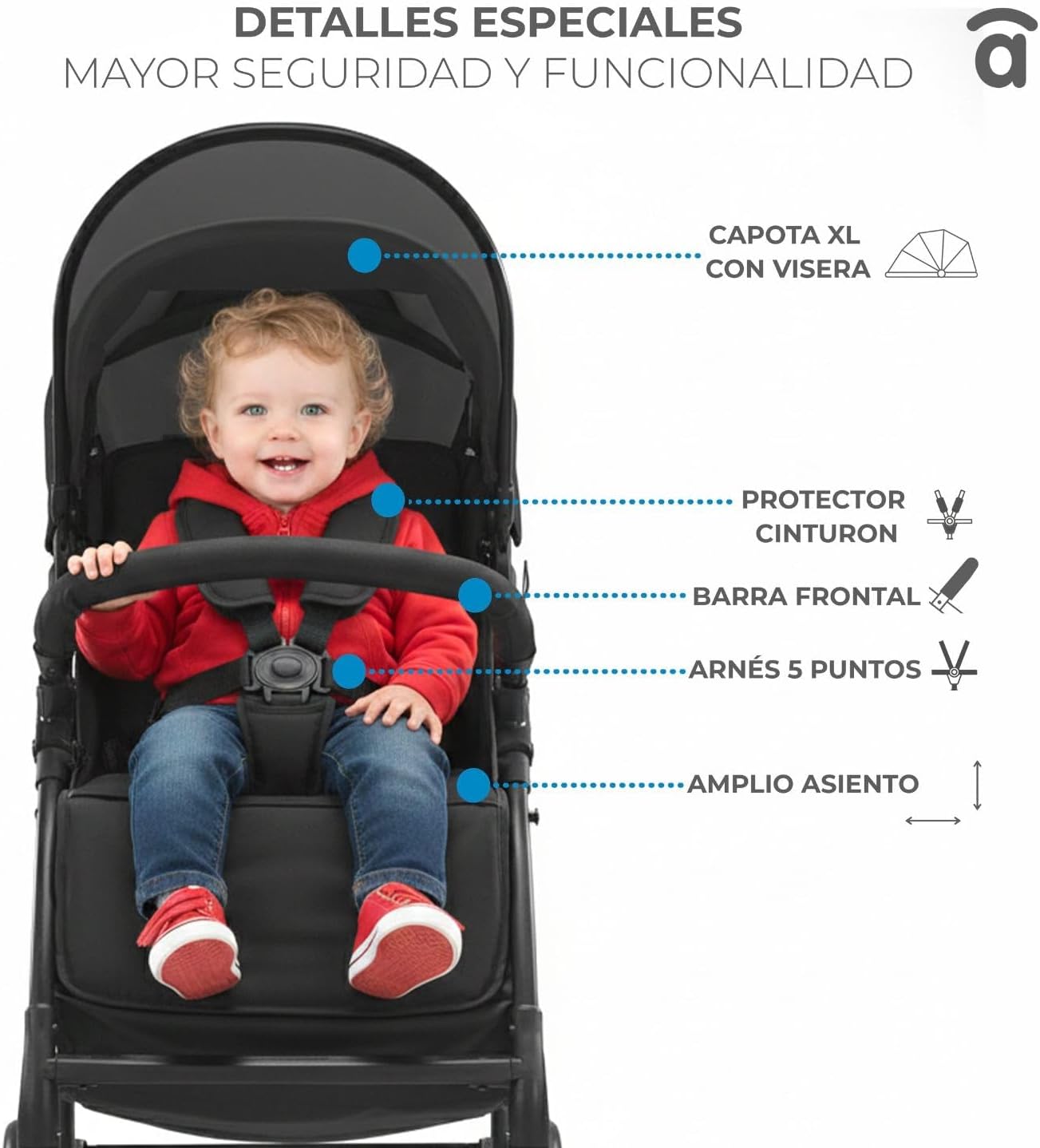 Asalvo Cochecito de bebé MILÁN Ultraligera miniatura 6