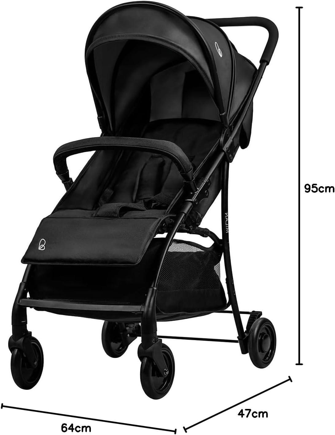 Asalvo Cochecito de bebé MILÁN. Respaldo Reclinable. Capota Ventana miniatura 11