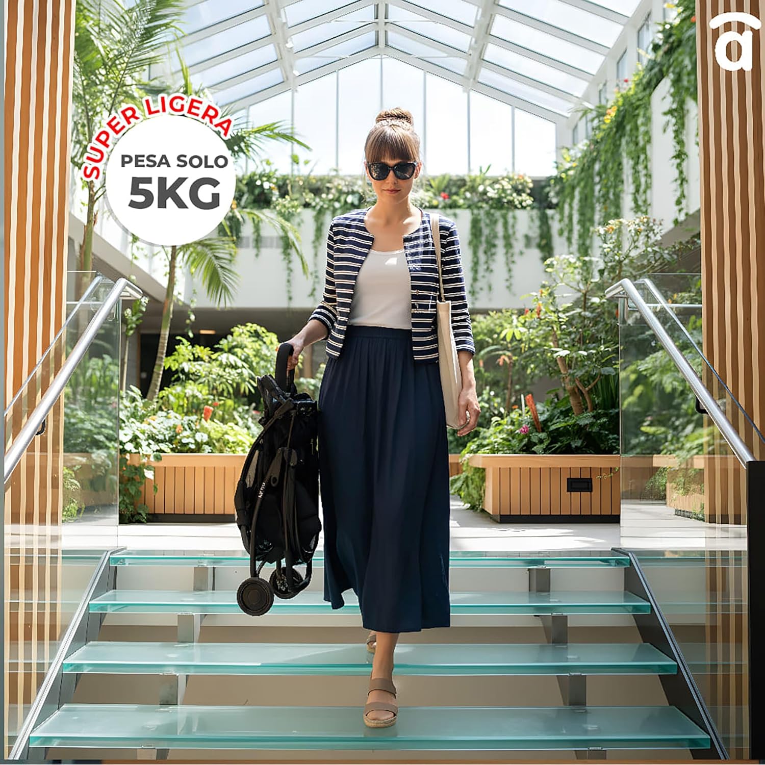 Asalvo Cochecito de bebé MILÁN. Respaldo Reclinable. Capota Ventana miniatura 9