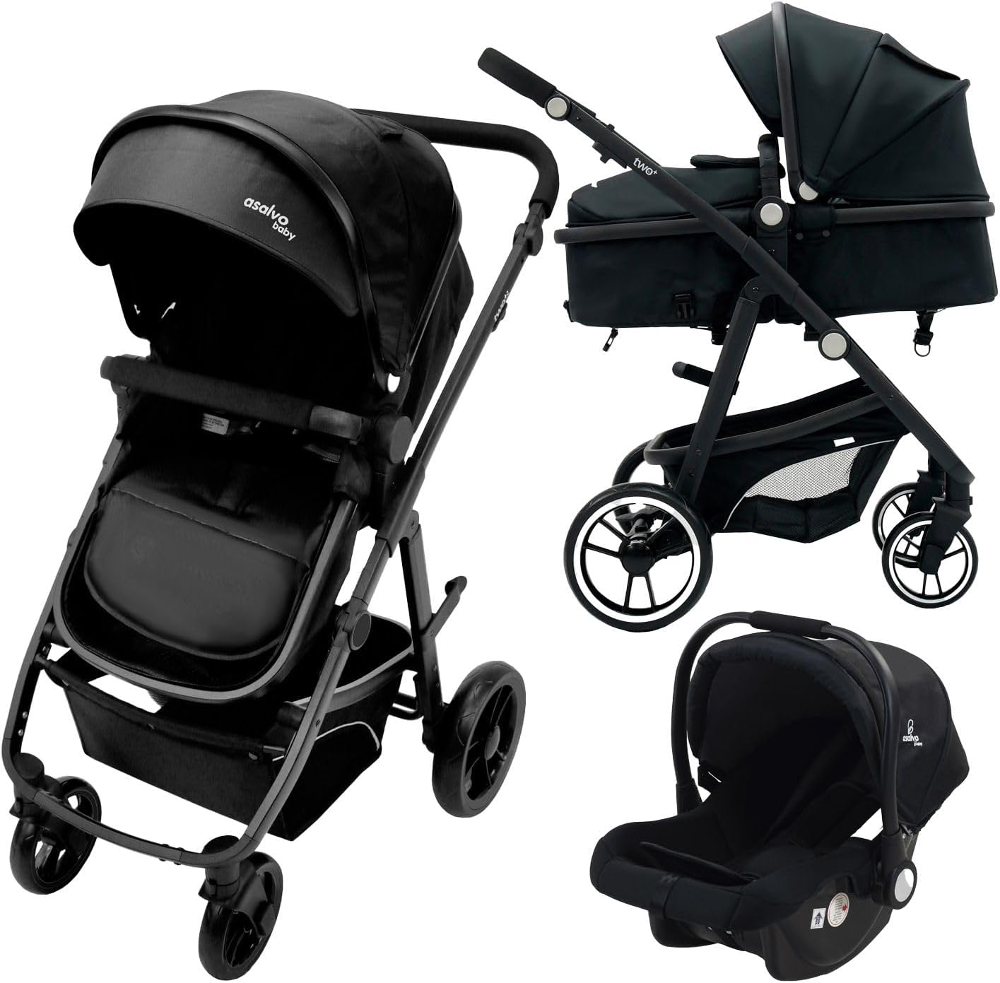 Asalvo Cochecito de bebé TWO+ 2 Trío Convertible 3 en 1 miniatura 2