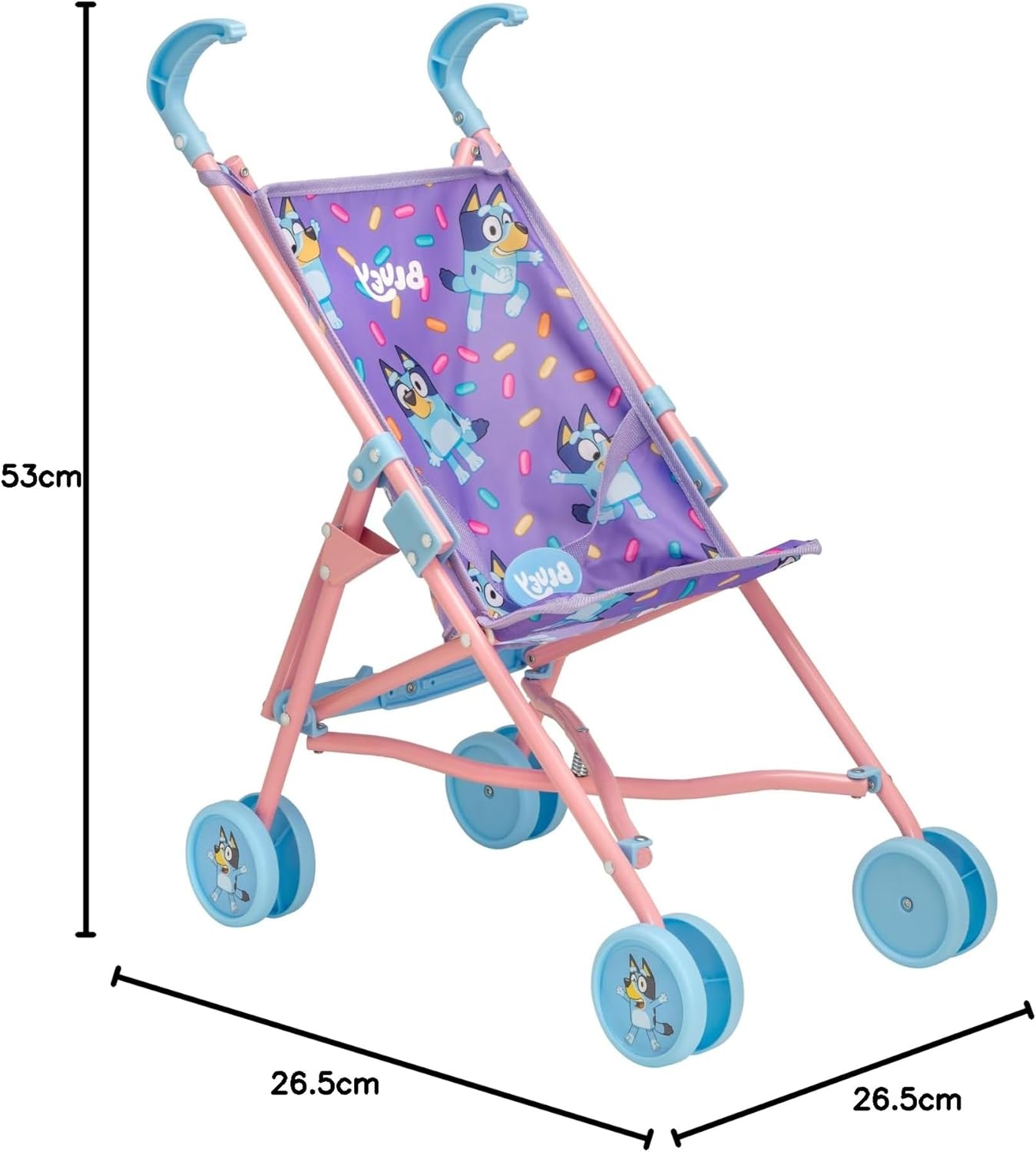 HTI Cochecito de bebé Muñecas Bluey Junior Juguete Paraguas Fácil miniatura 11