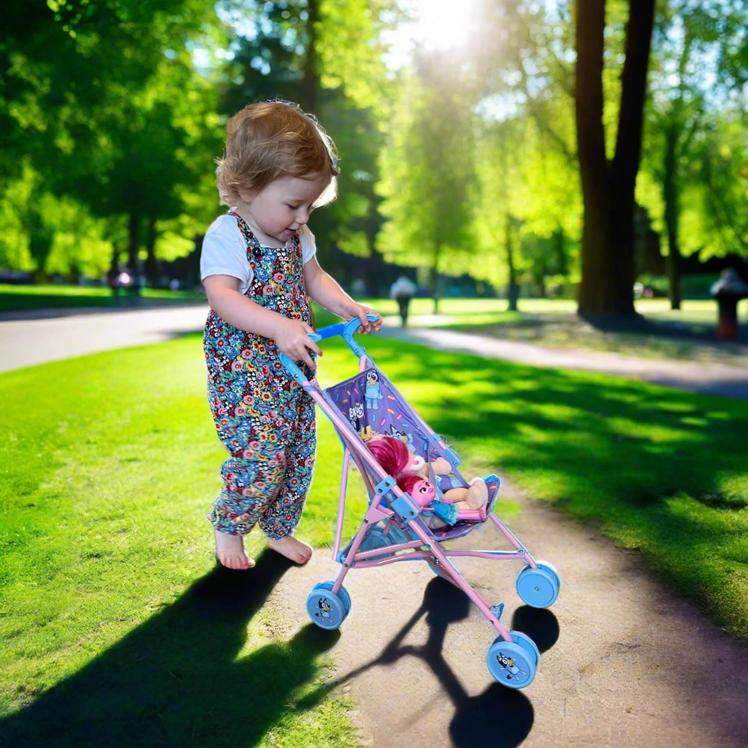 HTI Cochecito de bebé Muñecas Bluey Junior Juguete Paraguas Fácil miniatura 7
