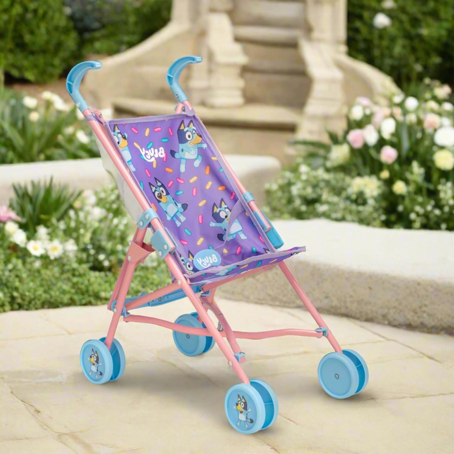 HTI Cochecito de bebé Muñecas Bluey Junior Juguete Paraguas Fácil miniatura 10