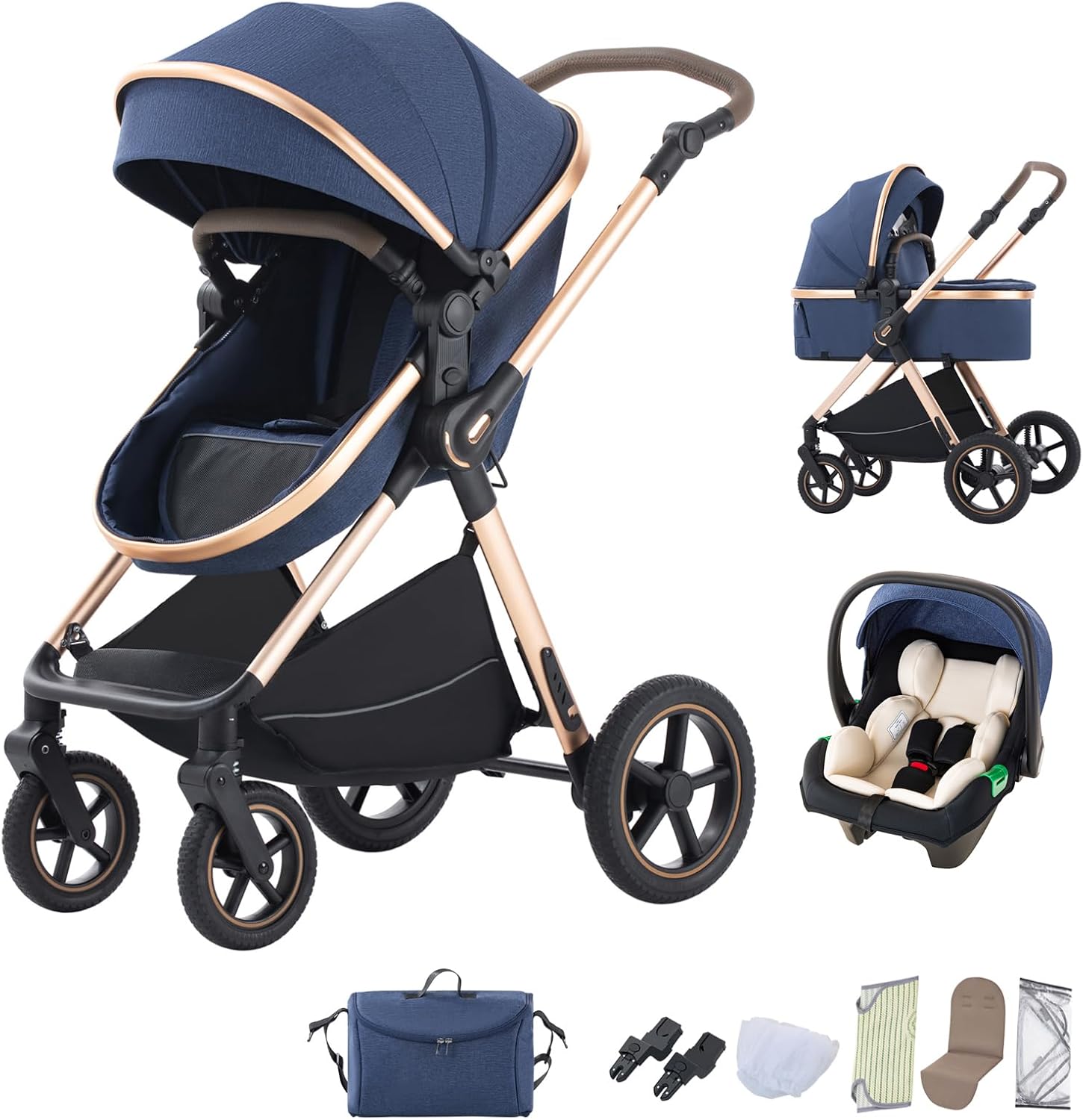 BEBBY Cochecito de bebé 3 en 1 miniatura 2