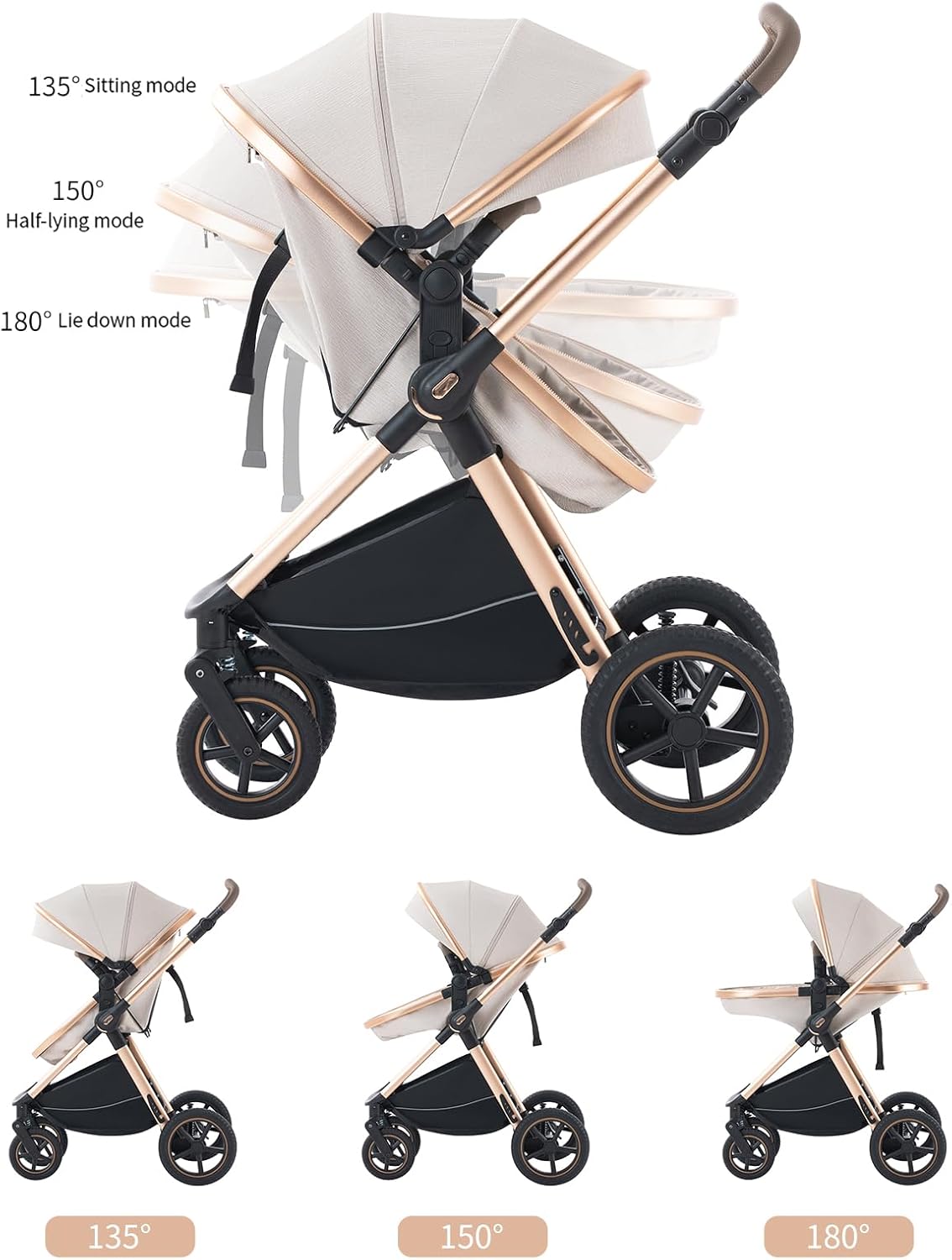 BEBBY Cochecito de bebé 3 en 1 miniatura 8