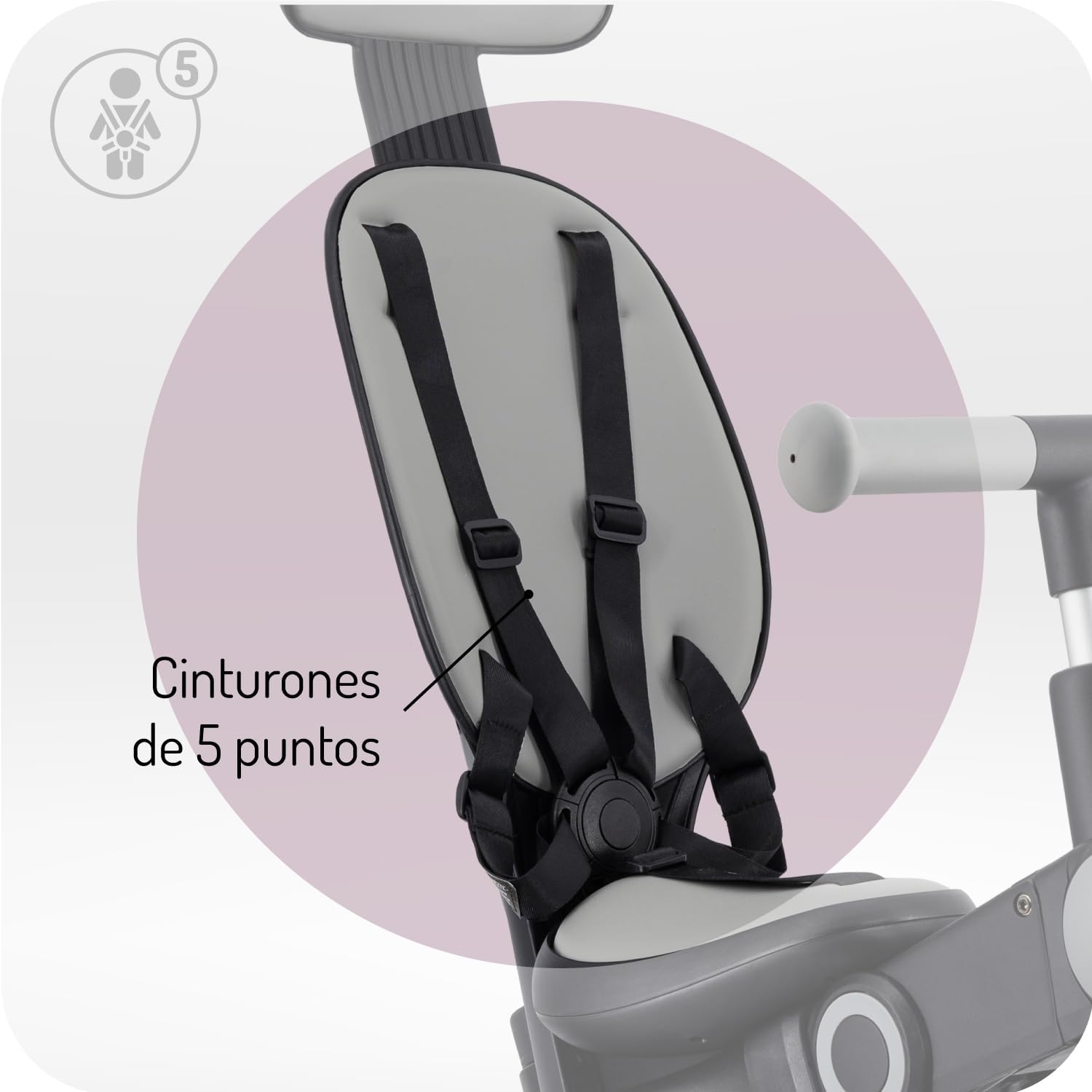 Momi Cochecito de bebé Triciclo 4 en 1 SOLIVIA Mango telescópico miniatura 3