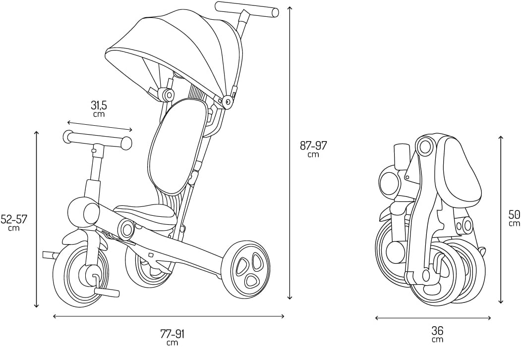 Momi Cochecito de bebé Triciclo 4 en 1 SOLIVIA Mango telescópico miniatura 8