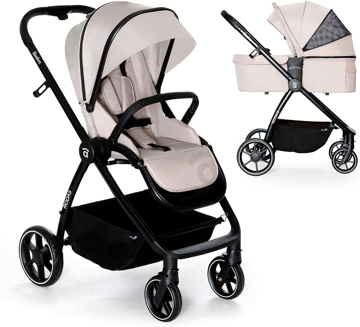 Asalvo Cochecito de bebé DUO RODAS Trío Convertible. Equipaje Avion. miniatura 2