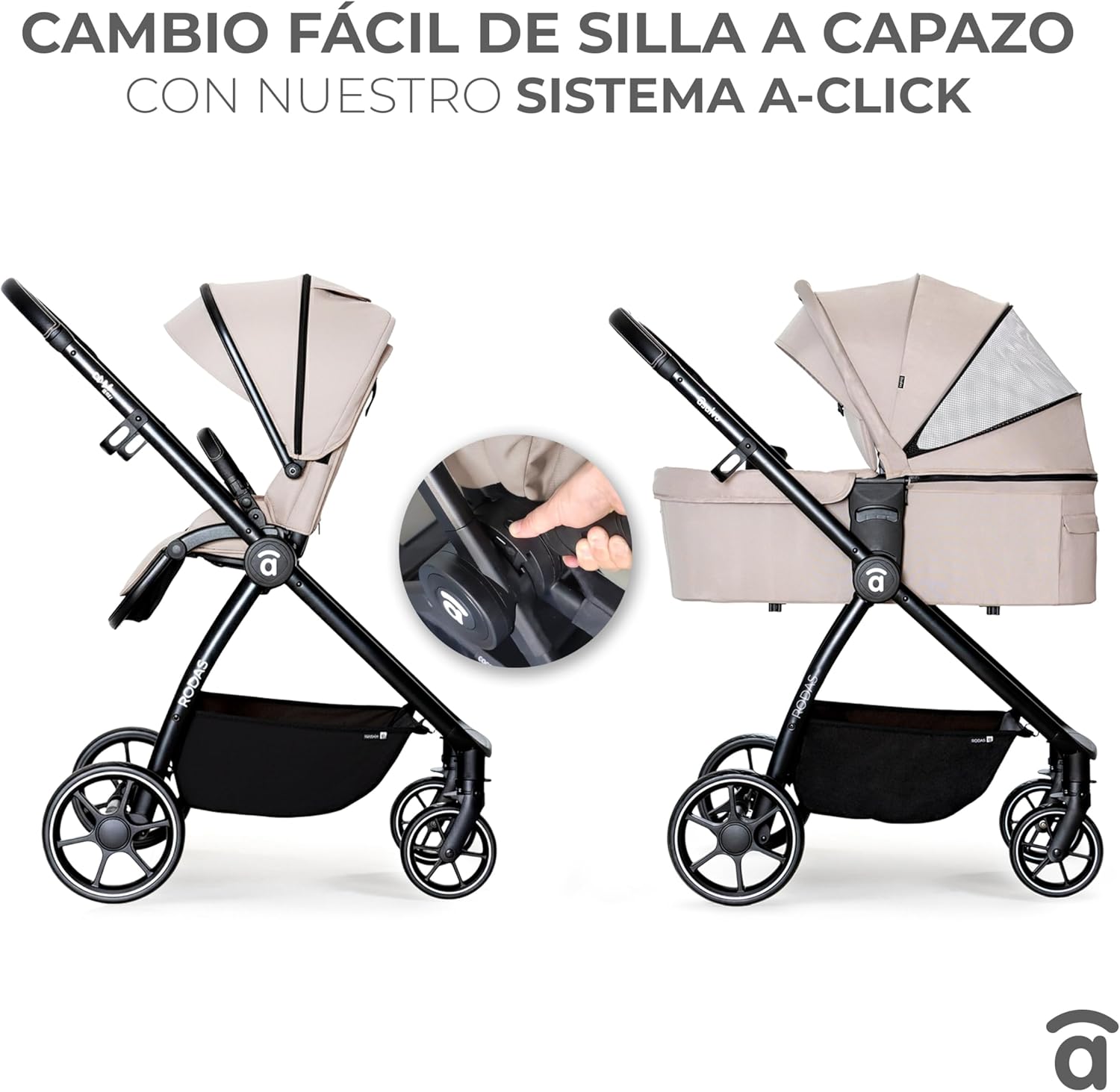 Asalvo Cochecito de bebé DUO RODAS Trío Convertible. Equipaje Avion. miniatura 5