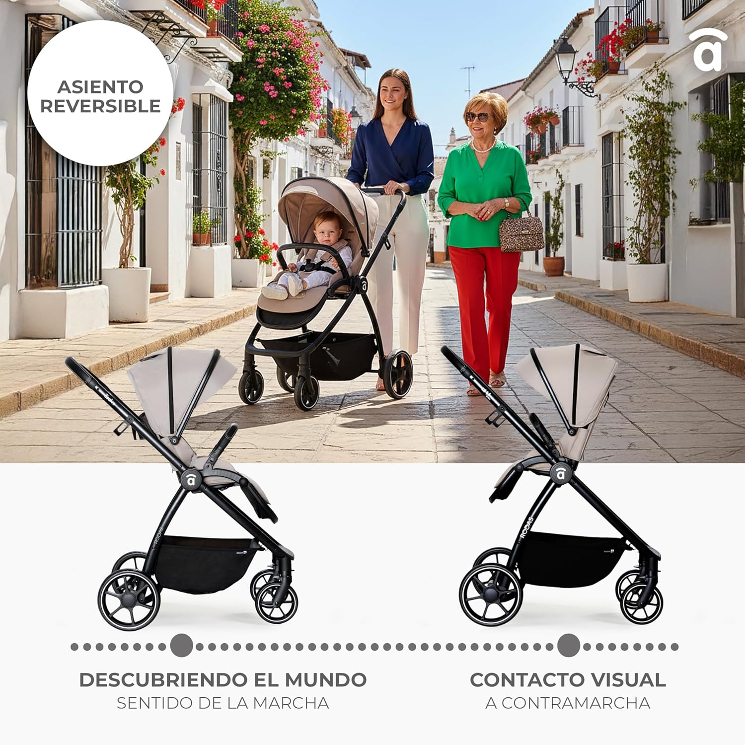 Asalvo Cochecito de bebé DUO RODAS Trío Convertible. Equipaje Avion. miniatura 6