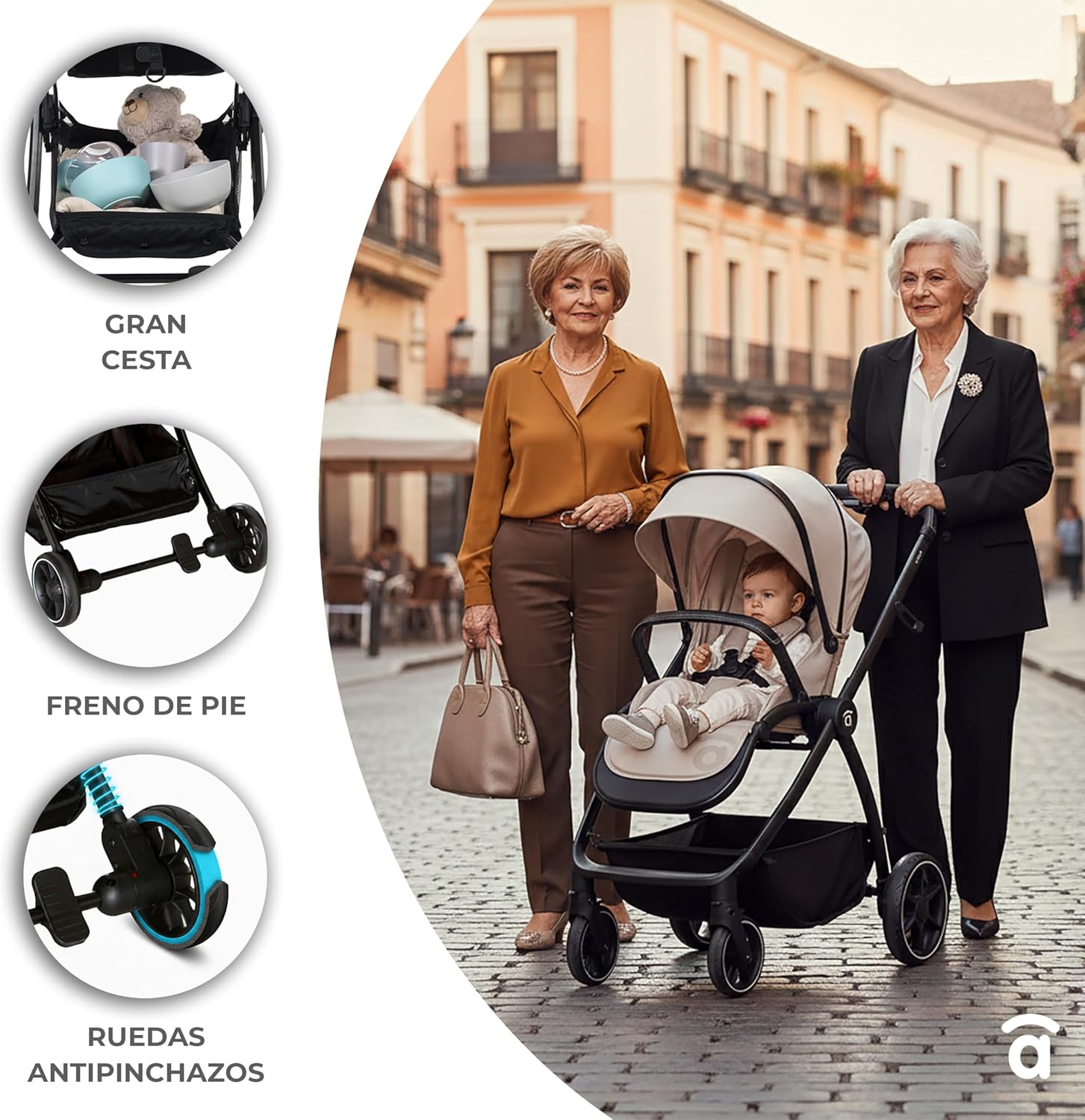 Asalvo Cochecito de bebé DUO RODAS Trío Convertible. Equipaje Avion. miniatura 7