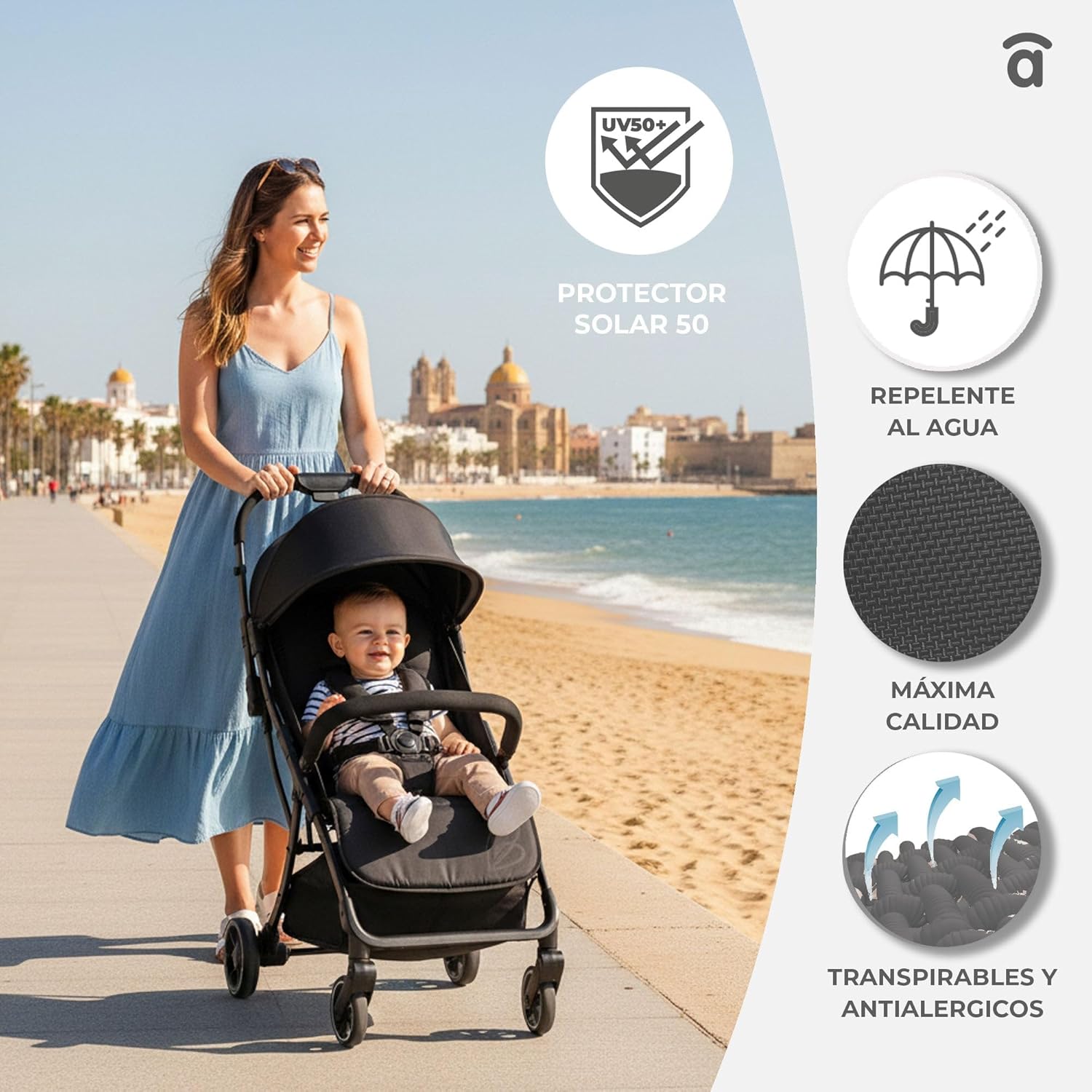 Asalvo Cochecito de bebé HITO. Segura Confortable. Capota Ventana miniatura 5