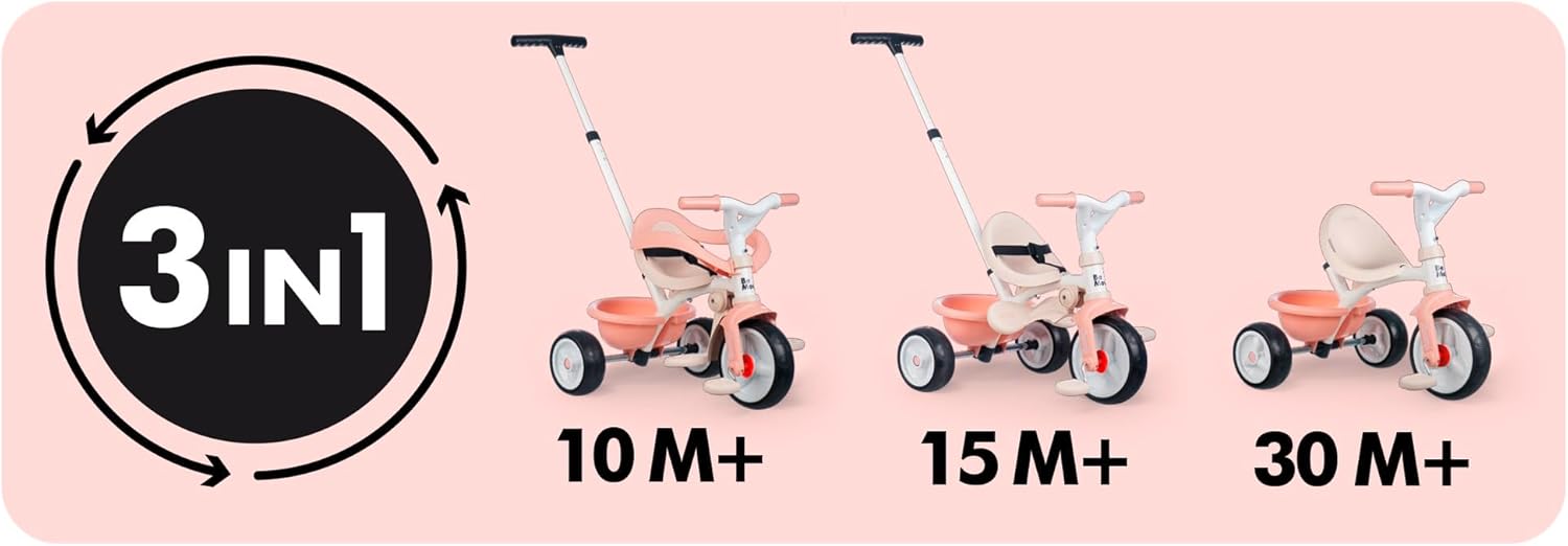 Smoby Cochecito de bebé Triciclo Be Move Confort Rosa miniatura 4