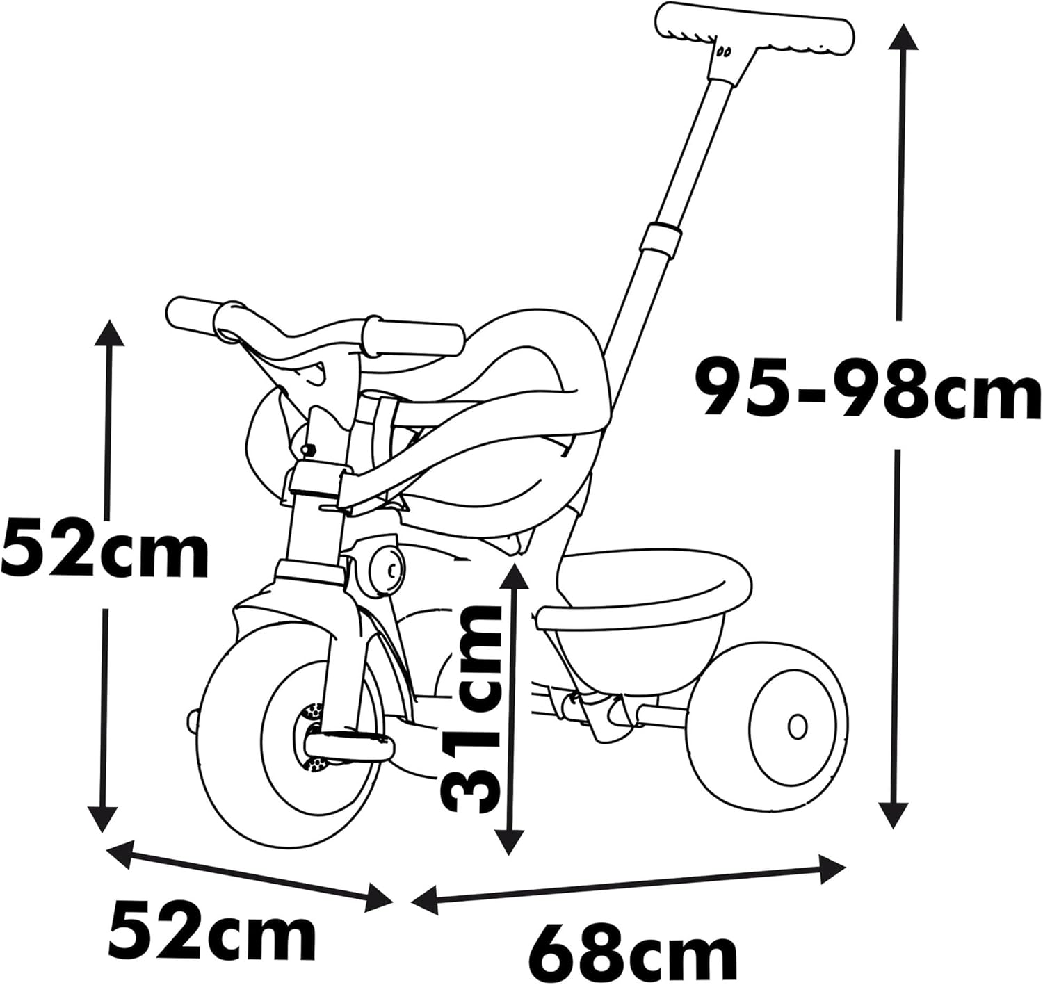 Smoby Cochecito de bebé Triciclo Be Move Confort Rosa miniatura 7