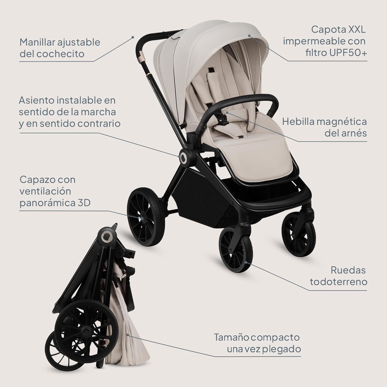 lionelo Cochecito de bebé MIKA PLUS 6 a 48 meses a 22 kg miniatura 13