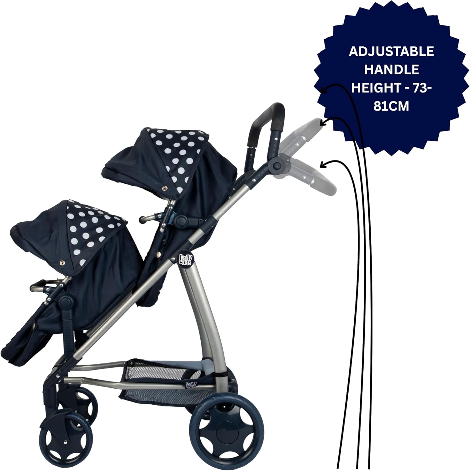 Dolly Tots Cochecito de bebé doble muñecas asa ajustable varias miniatura 5