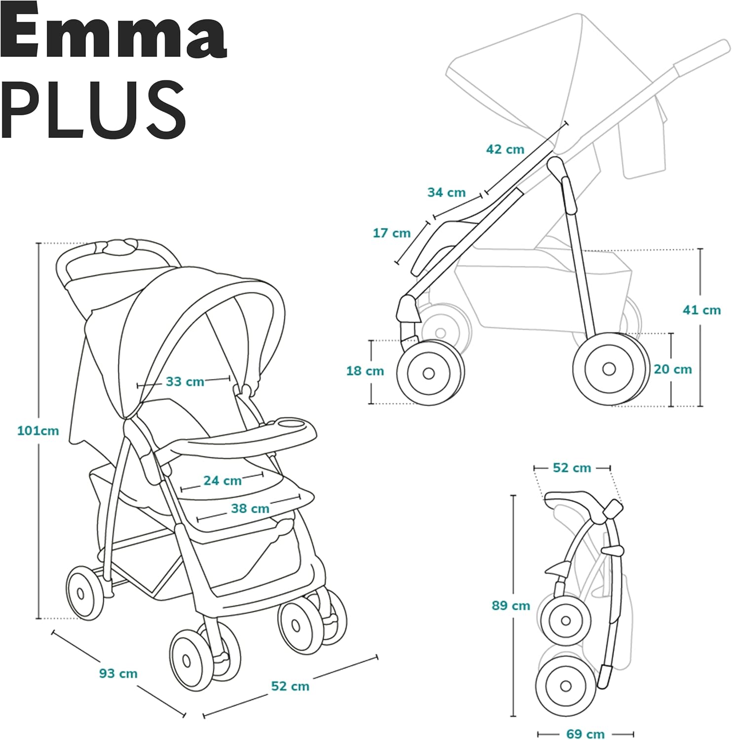 lionelo Cochecito de bebé Emma Plus miniatura 7