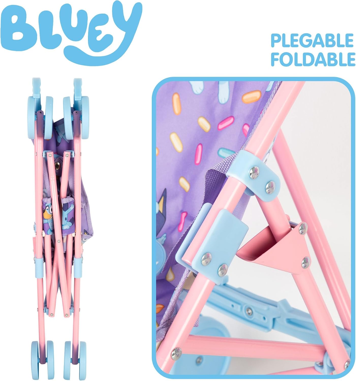 ColorBaby Cochecito de bebé Bluey Juguete miniatura 3