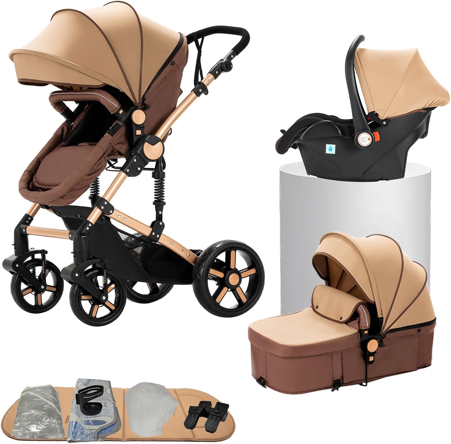 Oubeauou Cochecito de bebé 3 en 1 miniatura 2